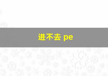 进不去 pe